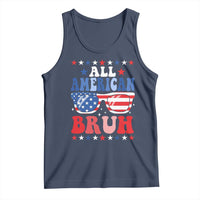 All American Bruh Patriotic 4th Of July Tank Top USA Flag Sunglasses Teens Kids - Wonder Print Shop