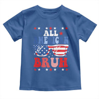 All American Bruh Patriotic 4th Of July Toddler T Shirt USA Flag Sunglasses Teens Kids - Wonder Print Shop