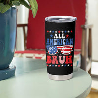 All American Bruh Patriotic 4th Of July Tumbler Cup USA Flag Sunglasses Teens Kids - Wonder Print Shop