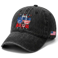 All American Bruh Patriotic 4th Of July Washed Cotton Baseball Cap USA Flag Sunglasses Teens Kids