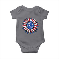 Sunflower American Flag Baby Onesie Floral USA 4th of July Merica - Wonder Print Shop