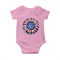 Sunflower American Flag Baby Onesie Floral USA 4th of July Merica - Wonder Print Shop