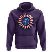 Sunflower American Flag Hoodie Floral USA 4th of July Merica - Wonder Print Shop
