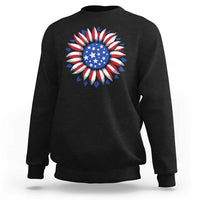 Sunflower American Flag Sweatshirt Floral USA 4th of July Merica - Wonder Print Shop
