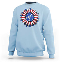 Sunflower American Flag Sweatshirt Floral USA 4th of July Merica - Wonder Print Shop