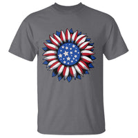 Sunflower American Flag T Shirt Floral USA 4th of July Merica - Wonder Print Shop