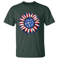 Sunflower American Flag T Shirt Floral USA 4th of July Merica - Wonder Print Shop
