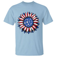 Sunflower American Flag T Shirt Floral USA 4th of July Merica - Wonder Print Shop