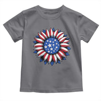 Sunflower American Flag Toddler T Shirt Floral USA 4th of July Merica - Wonder Print Shop