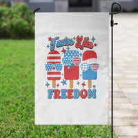 4th of July American Flag Popsicle Garden Flag Tastes Like Freedom Patriotic Funny - Wonder Print Shop