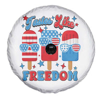 4th of July American Flag Popsicle Spare Tire Cover Tastes Like Freedom Patriotic Funny - Wonder Print Shop