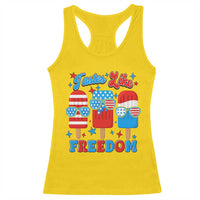 4th of July American Flag Popsicle Racerback Tank Top Tastes Like Freedom Patriotic Funny - Wonder Print Shop