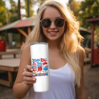 4th of July American Flag Popsicle Skinny Tumbler Tastes Like Freedom Patriotic Funny - Wonder Print Shop