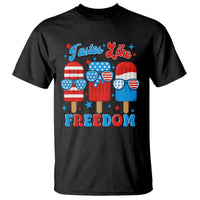 4th of July American Flag Popsicle T Shirt Tastes Like Freedom Patriotic Funny - Wonder Print Shop
