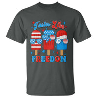 4th of July American Flag Popsicle T Shirt Tastes Like Freedom Patriotic Funny - Wonder Print Shop