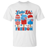 4th of July American Flag Popsicle T Shirt Tastes Like Freedom Patriotic Funny - Wonder Print Shop