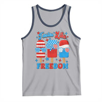 4th of July American Flag Popsicle Tank Top Tastes Like Freedom Patriotic Funny - Wonder Print Shop