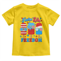 4th of July American Flag Popsicle Toddler T Shirt Tastes Like Freedom Patriotic Funny - Wonder Print Shop