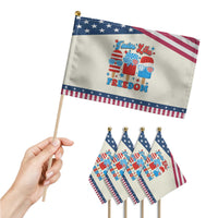 4th of July American Flag Popsicle Patriotic Handheld Flag Tastes Like Freedom Funny