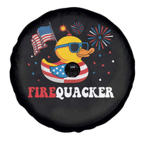 Funny July 4th Spare Tire Cover Patriotic Duck Firequacker American Flag - Wonder Print Shop