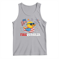 Funny July 4th Tank Top Patriotic Duck Firequacker American Flag - Wonder Print Shop