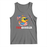 Funny July 4th Tank Top Patriotic Duck Firequacker American Flag - Wonder Print Shop