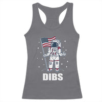 Funny Astronaut Dibs Moon Landing Racerback Tank Top Patriotic Space USA Meme for 4th of July - Wonder Print Shop