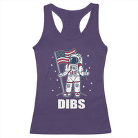Funny Astronaut Dibs Moon Landing Racerback Tank Top Patriotic Space USA Meme for 4th of July - Wonder Print Shop