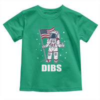 Funny Astronaut Dibs Moon Landing Toddler T Shirt Patriotic Space USA Meme for 4th of July - Wonder Print Shop