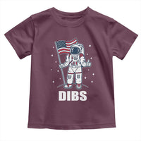 Funny Astronaut Dibs Moon Landing Toddler T Shirt Patriotic Space USA Meme for 4th of July - Wonder Print Shop