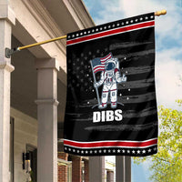 Funny Astronaut Dibs Moon Landing Garden Flag Patriotic Space USA Meme for 4th of July