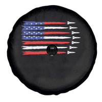 USA Flag Rocket Spare Tire Cover Patriotic Space Red White Blue 4th of July - Wonder Print Shop