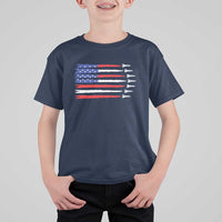 USA Flag Rocket T Shirt For Kid Patriotic Space Red White Blue 4th of July - Wonder Print Shop