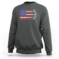 USA Flag Rocket Sweatshirt Patriotic Space Red White Blue 4th of July - Wonder Print Shop