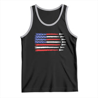 USA Flag Rocket Tank Top Patriotic Space Red White Blue 4th of July - Wonder Print Shop