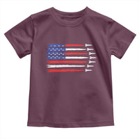 USA Flag Rocket Toddler T Shirt Patriotic Space Red White Blue 4th of July - Wonder Print Shop