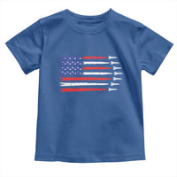 USA Flag Rocket Toddler T Shirt Patriotic Space Red White Blue 4th of July - Wonder Print Shop