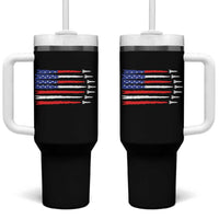 USA Flag Rocket Tumbler With Handle Patriotic Space Red White Blue 4th of July - Wonder Print Shop