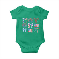 Coquette 4th Of July Baby Onesie Patriotic Bow American Flag - Wonder Print Shop