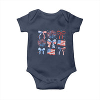 Coquette 4th Of July Baby Onesie Patriotic Bow American Flag - Wonder Print Shop