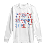 Coquette 4th Of July Long Sleeve Shirt Patriotic Bow American Flag - Wonder Print Shop