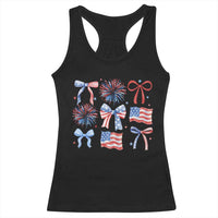 Coquette 4th Of July Racerback Tank Top Patriotic Bow American Flag - Wonder Print Shop