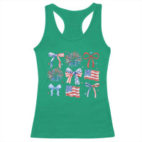 Coquette 4th Of July Racerback Tank Top Patriotic Bow American Flag - Wonder Print Shop