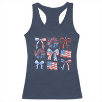 Coquette 4th Of July Racerback Tank Top Patriotic Bow American Flag - Wonder Print Shop