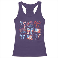 Coquette 4th Of July Racerback Tank Top Patriotic Bow American Flag - Wonder Print Shop