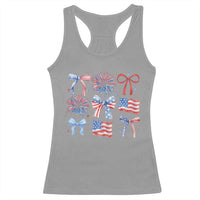 Coquette 4th Of July Racerback Tank Top Patriotic Bow American Flag - Wonder Print Shop