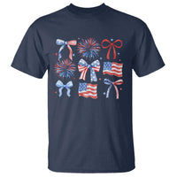 Coquette 4th Of July T Shirt Patriotic Bow American Flag - Wonder Print Shop