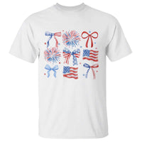 Coquette 4th Of July T Shirt Patriotic Bow American Flag - Wonder Print Shop