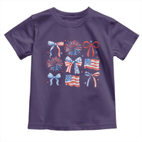 Coquette 4th Of July Toddler T Shirt Patriotic Bow American Flag - Wonder Print Shop