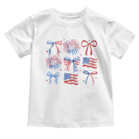Coquette 4th Of July Toddler T Shirt Patriotic Bow American Flag - Wonder Print Shop